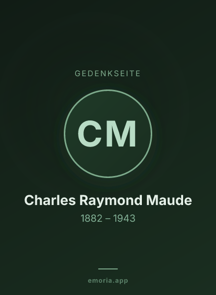 Gedenkportrait von Charles Raymond Maude