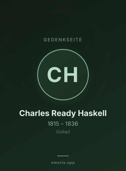 Gedenkportrait von Charles Ready Haskell