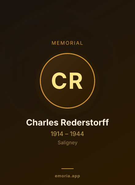 Memorial portrait of Charles Rederstorff