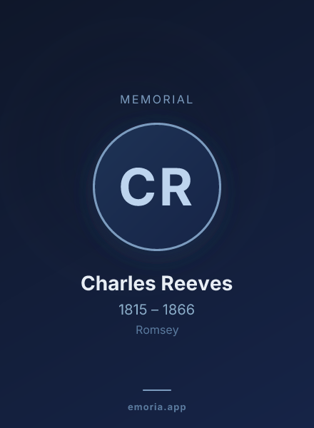 Memorial portrait of Charles Reeves