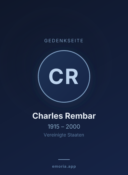 Gedenkportrait von Charles Rembar