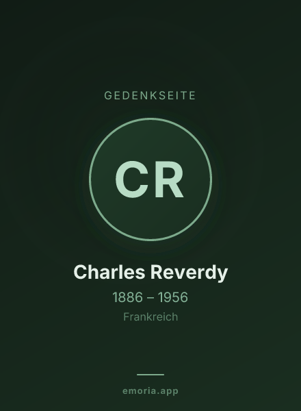 Gedenkportrait von Charles Reverdy