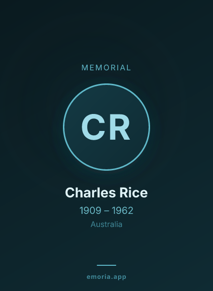 Memorial portrait of Charles Rice