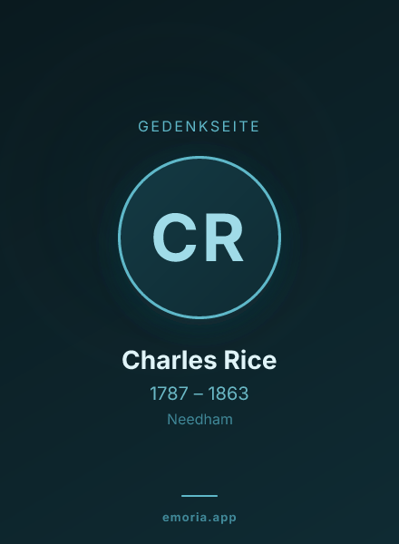 Gedenkportrait von Charles Rice