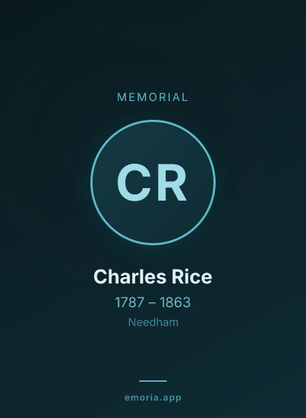 Memorial portrait of Charles Rice