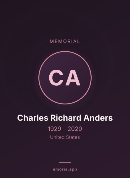 Memorial portrait of Charles Richard Anders