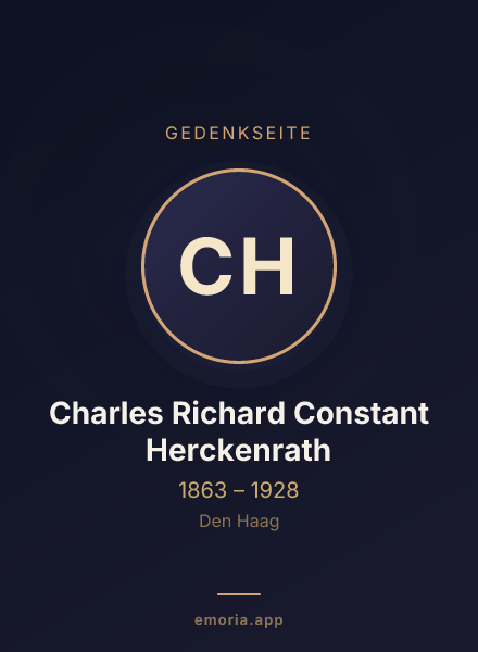 Gedenkportrait von Charles Richard Constant Herckenrath
