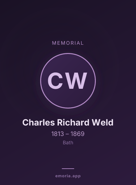 Memorial portrait of Charles Richard Weld
