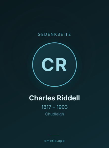 Gedenkportrait von Charles Riddell