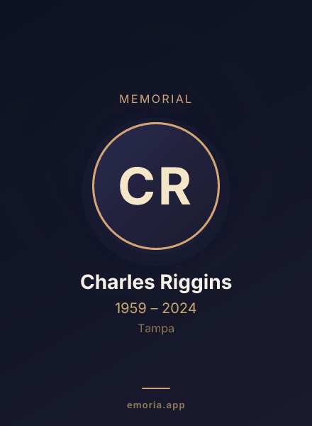 Memorial portrait of Charles Riggins