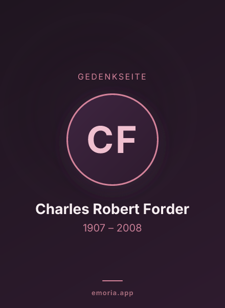 Gedenkportrait von Charles Robert Forder