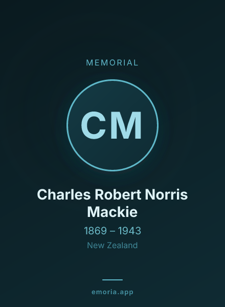 Memorial portrait of Charles Robert Norris Mackie