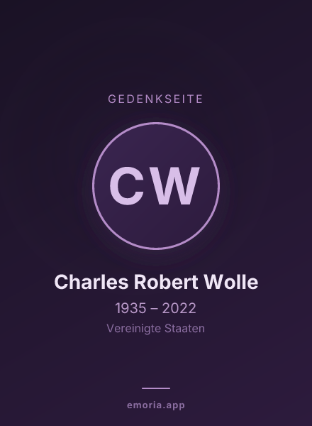 Gedenkportrait von Charles Robert Wolle