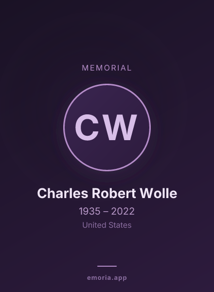 Memorial portrait of Charles Robert Wolle