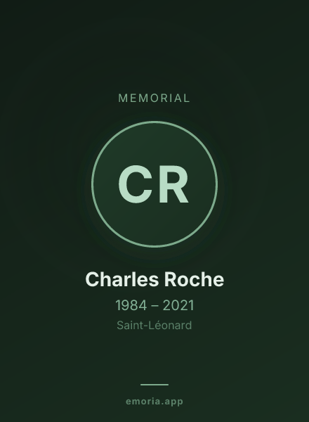 Memorial portrait of Charles Roche
