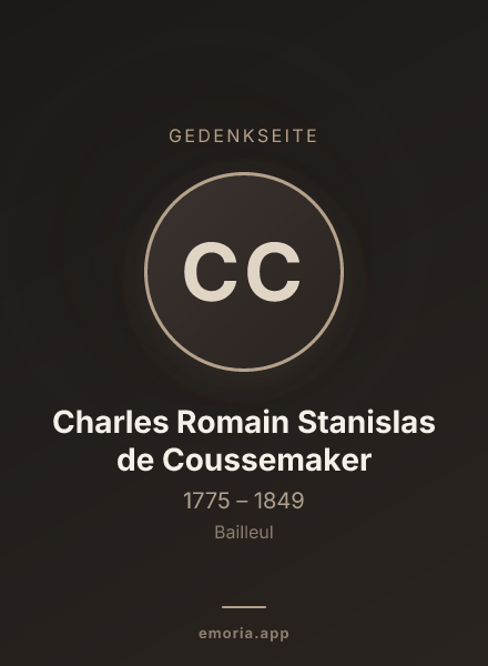 Gedenkportrait von Charles Romain Stanislas de Coussemaker