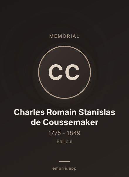 Memorial portrait of Charles Romain Stanislas de Coussemaker