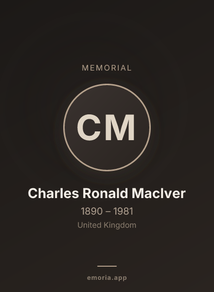 Memorial portrait of Charles Ronald MacIver