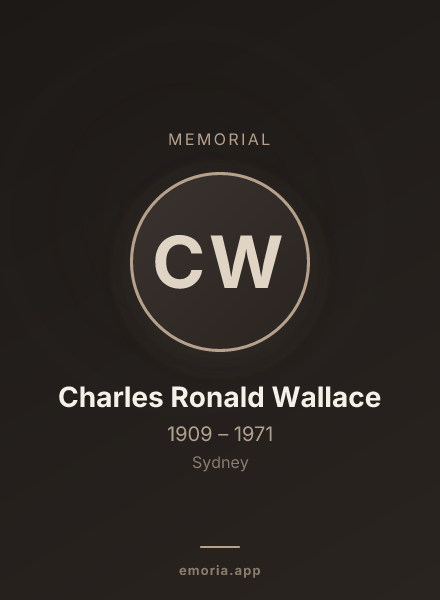 Memorial portrait of Charles Ronald Wallace