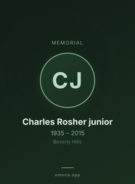 Memorial portrait of Charles Rosher junior