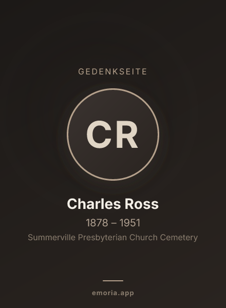 Gedenkportrait von Charles Ross