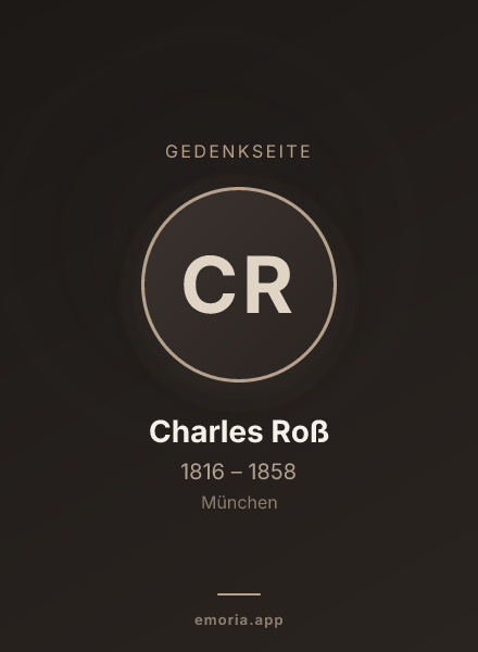 Gedenkportrait von Charles Roß