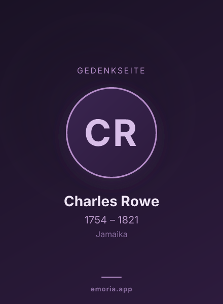 Gedenkportrait von Charles Rowe