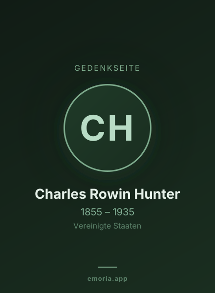 Gedenkportrait von Charles Rowin Hunter