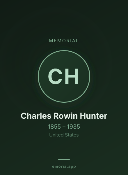 Memorial portrait of Charles Rowin Hunter