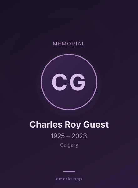 Memorial portrait of Charles Roy Guest