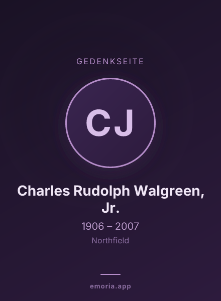 Gedenkportrait von Charles Rudolph Walgreen, Jr.