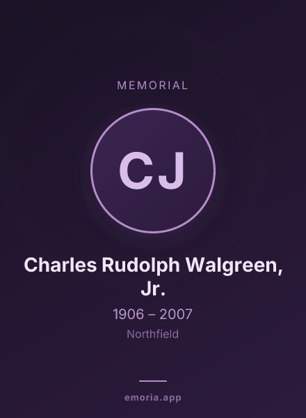 Memorial portrait of Charles Rudolph Walgreen, Jr.