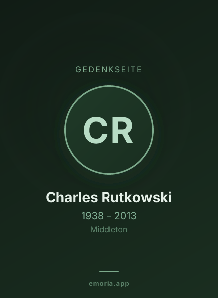 Gedenkportrait von Charles Rutkowski