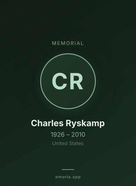 Memorial portrait of Charles Ryskamp
