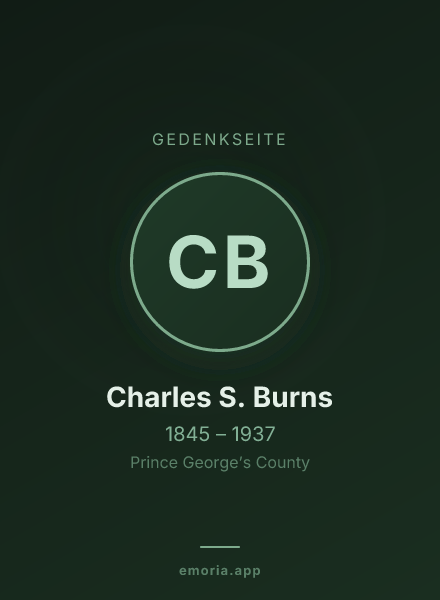Gedenkportrait von Charles S. Burns