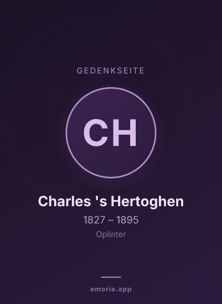 Gedenkportrait von Charles 's Hertoghen