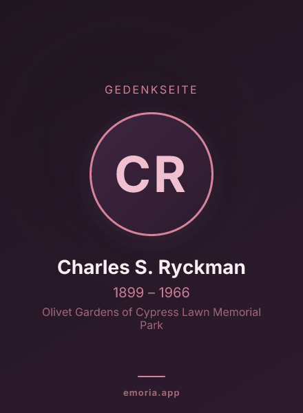 Gedenkportrait von Charles S. Ryckman