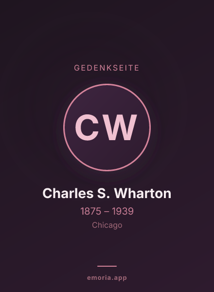 Gedenkportrait von Charles S. Wharton