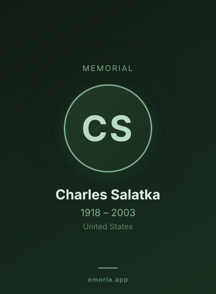 Memorial portrait of Charles Salatka