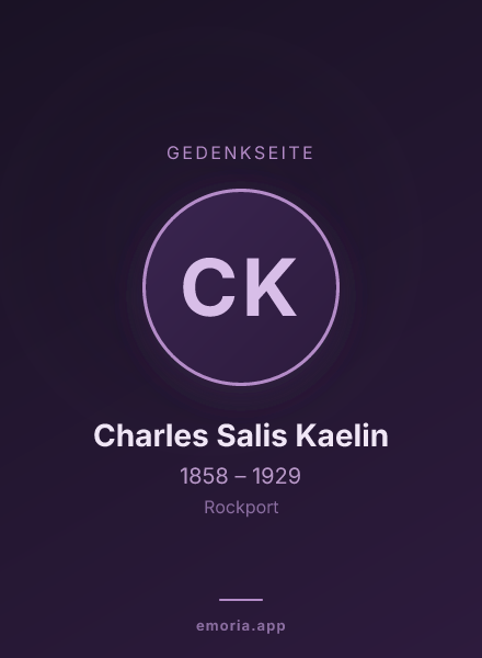 Gedenkportrait von Charles Salis Kaelin
