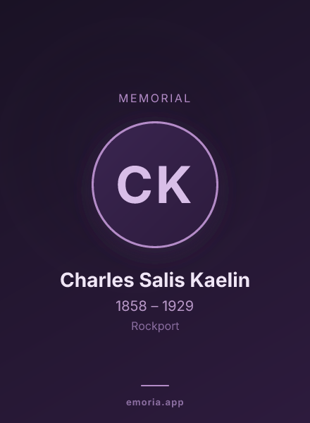 Memorial portrait of Charles Salis Kaelin