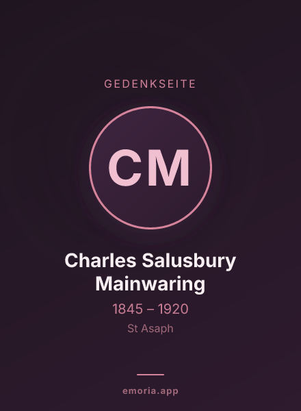 Gedenkportrait von Charles Salusbury Mainwaring