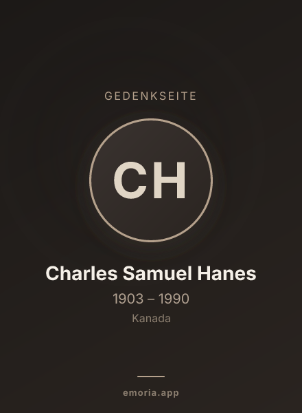 Gedenkportrait von Charles Samuel Hanes