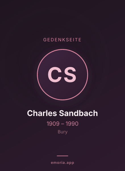 Gedenkportrait von Charles Sandbach