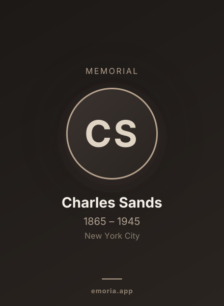 Memorial portrait of Charles Sands