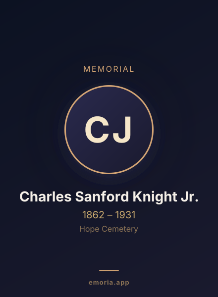Memorial portrait of Charles Sanford Knight Jr.