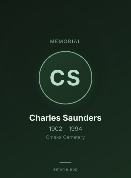 Memorial portrait of Charles Saunders