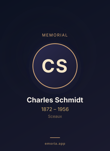 Memorial portrait of Charles Schmidt