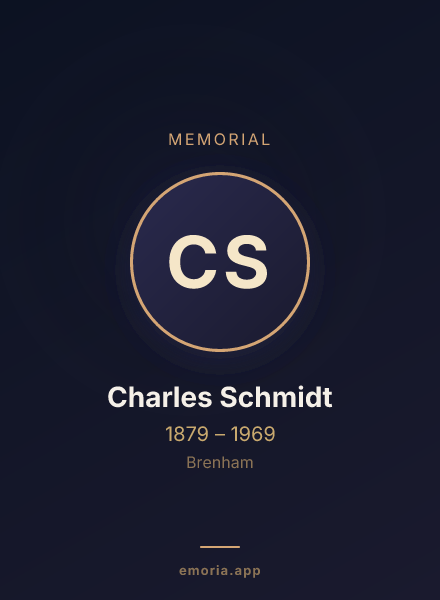 Memorial portrait of Charles Schmidt