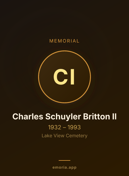 Memorial portrait of Charles Schuyler Britton II
